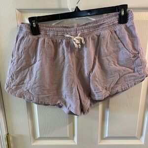 Rip Curl Light Mauve Terry Drawstring Athletic Shorts